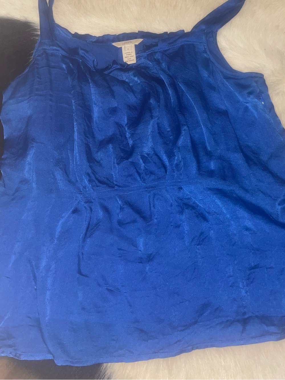 100 percent silk J. Crew Royal Blue Satin Camisole